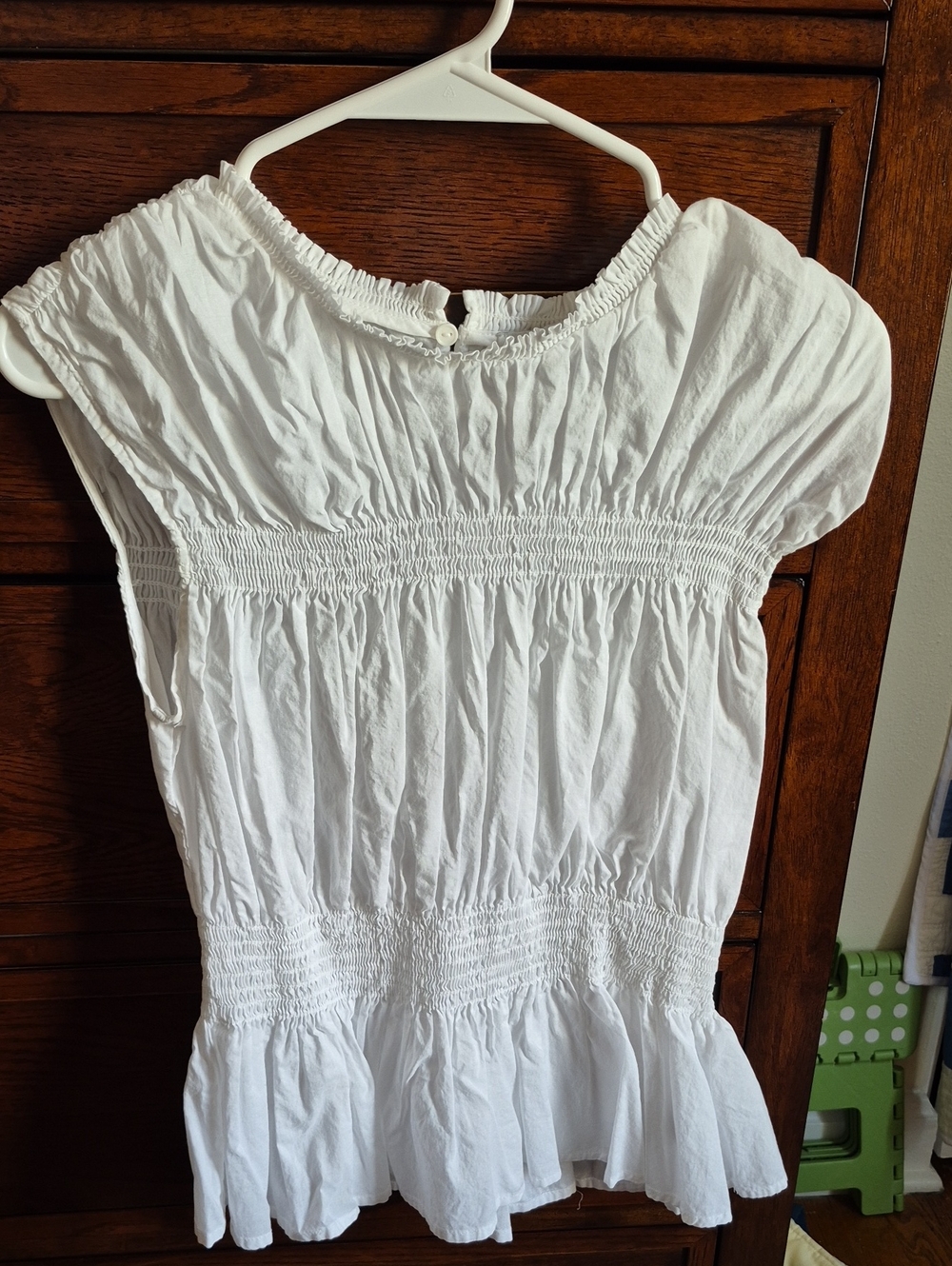 Joe's Jeans White Smocked Peplum Tunic Top